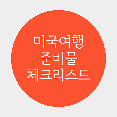 미국여행 준비물 체크리스트