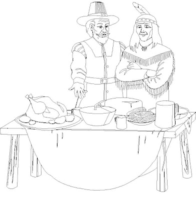 Thanksgiving Feast Coloring Pages