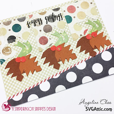 SVG Attic: Christmas Pinecone and Holly cards with Angeline #svgattic #scrappyscrappy #unitystamp #card #cardmaking #papercraft #svg #cutfile #christmas #holiday 