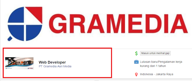 Lowongan kerja terbaru 2017 IT Support Web Devekoper di PT Gramedia Asri Media Jakarta