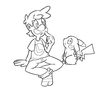 #1 Luigi Coloring Page