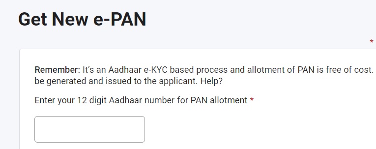 e pan card apply online