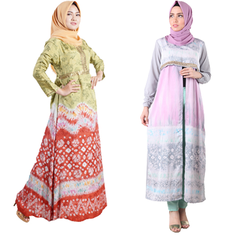 model baju gamis jumputan