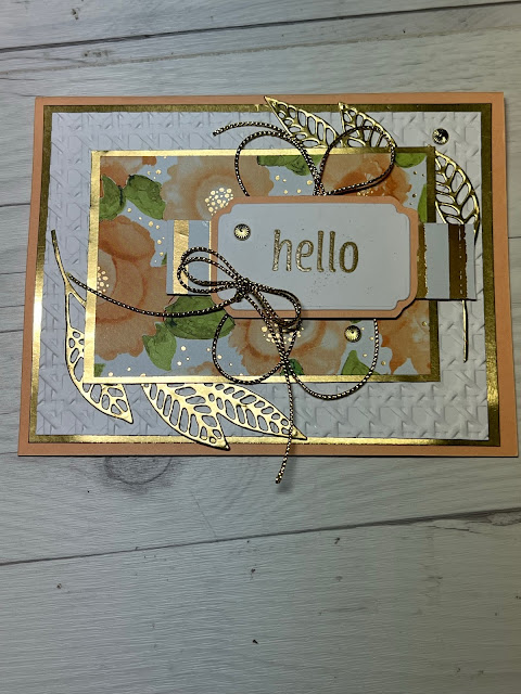 Floral and gold foil greeting card using Stampin' Up! Artistically Inked Stamp Set