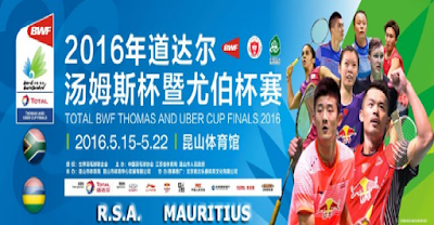 Live Streaming Perempat Final BWF Thomas & Uber Cup Finals 2016