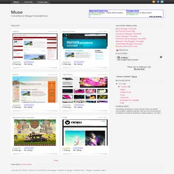 Muse blogger template converted from wordpress theme to blogger template with 2 column blogger template for gallery or photo blog template