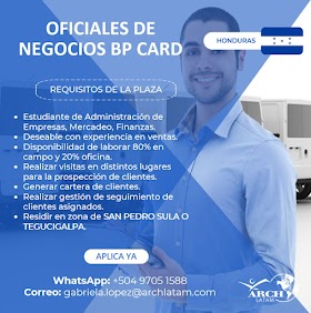 Oficial de negocios - Tegucigalpa y San Pedro Sula