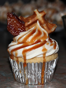 Hazelnut Bacon Cupcakes with Maple Hazelnut Buttercream & Bourbon Caramel