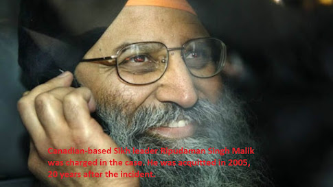 Canadian-based Sikh leader Ripudaman Singh Malik was charged in the case. He was acquitted in 2005, 20 years after the incident.