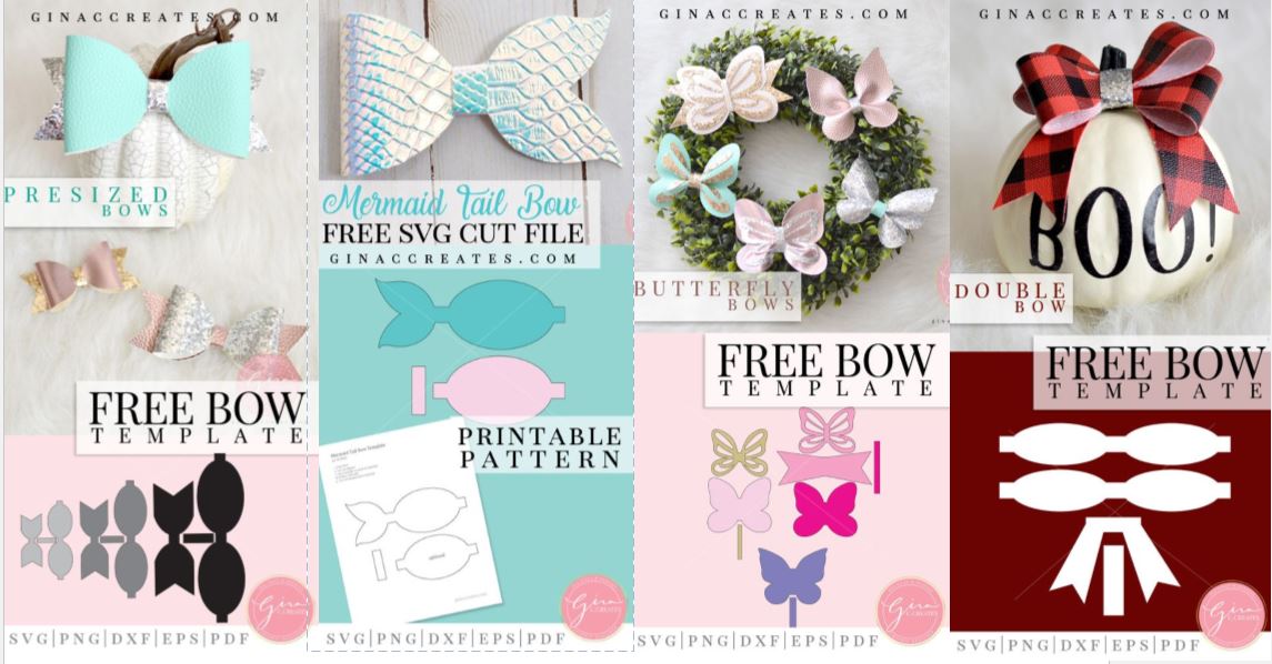 Free Templates Svgs For Faux Leather Hair Bows
