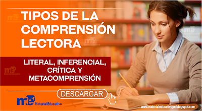 TIPOS DE LA COMPRENSIÓN LECTORA - LITERAL, INFERENCIAL, CRÍTICA Y METACOMPRENSIÓN