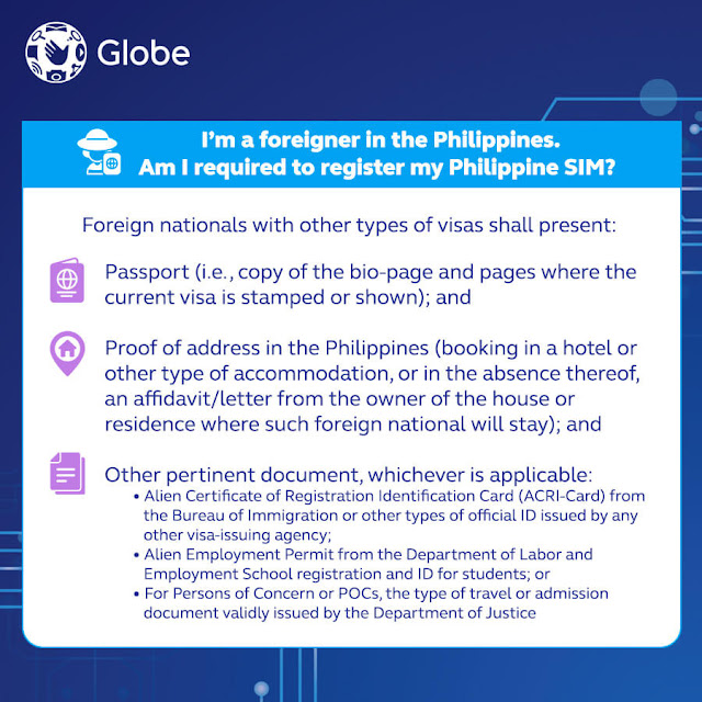 Globe SIM card registration requirements for foreigners - 02
