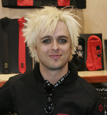 Billie Joe's blond hairstyle. Billie Joe with blonde hairstyle