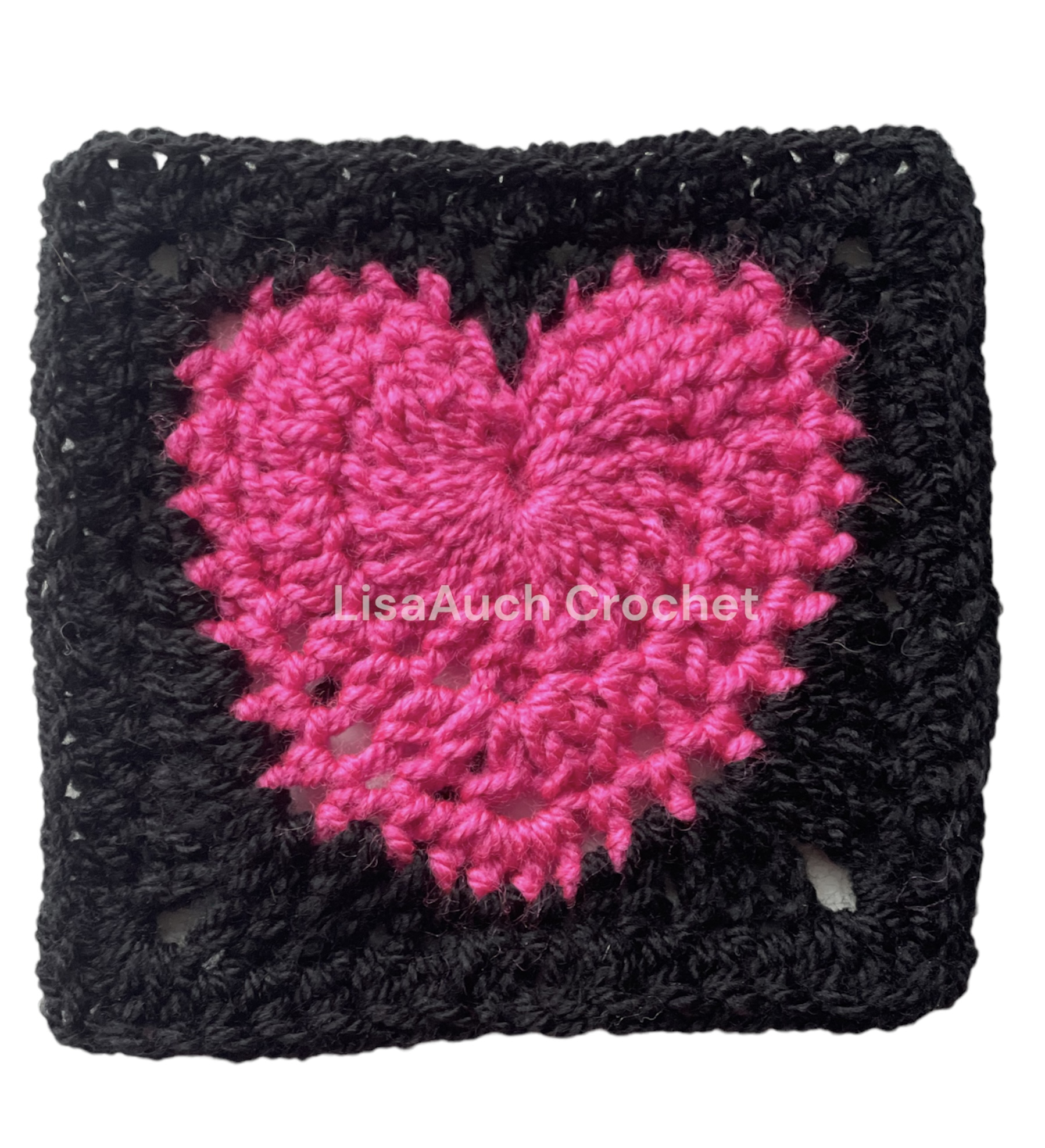 solid heart crochet granny square pattern free