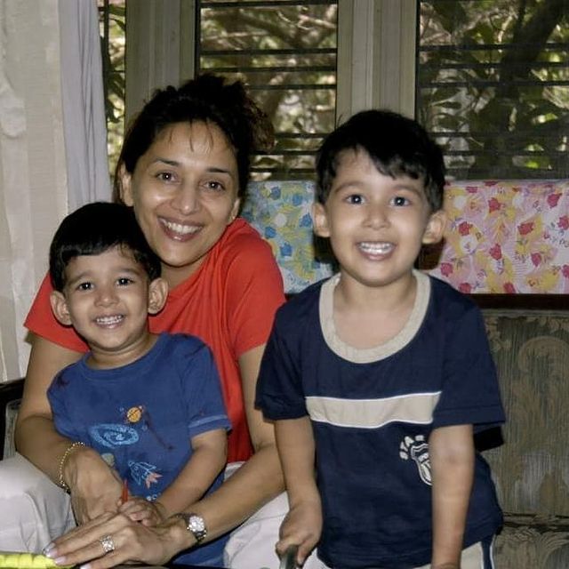 Madhuri with her two Kids