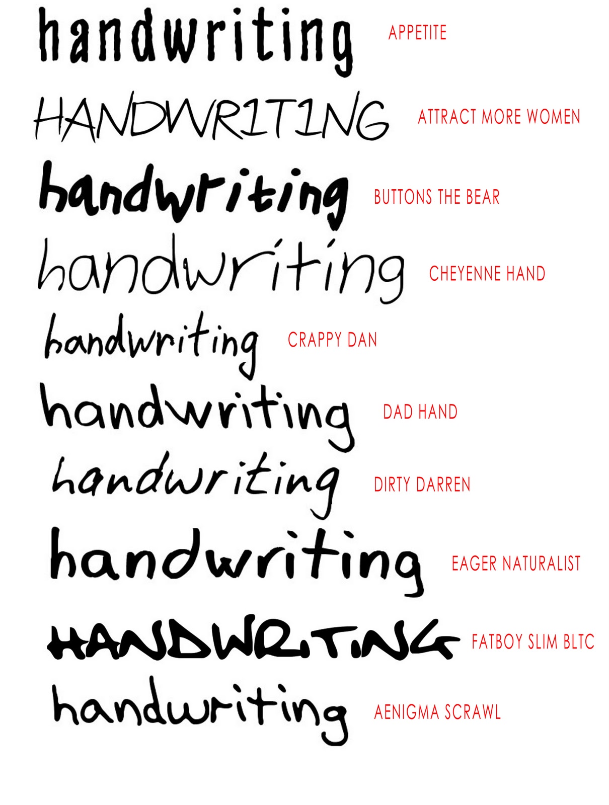 Design Context HANDWRITING FONTS 