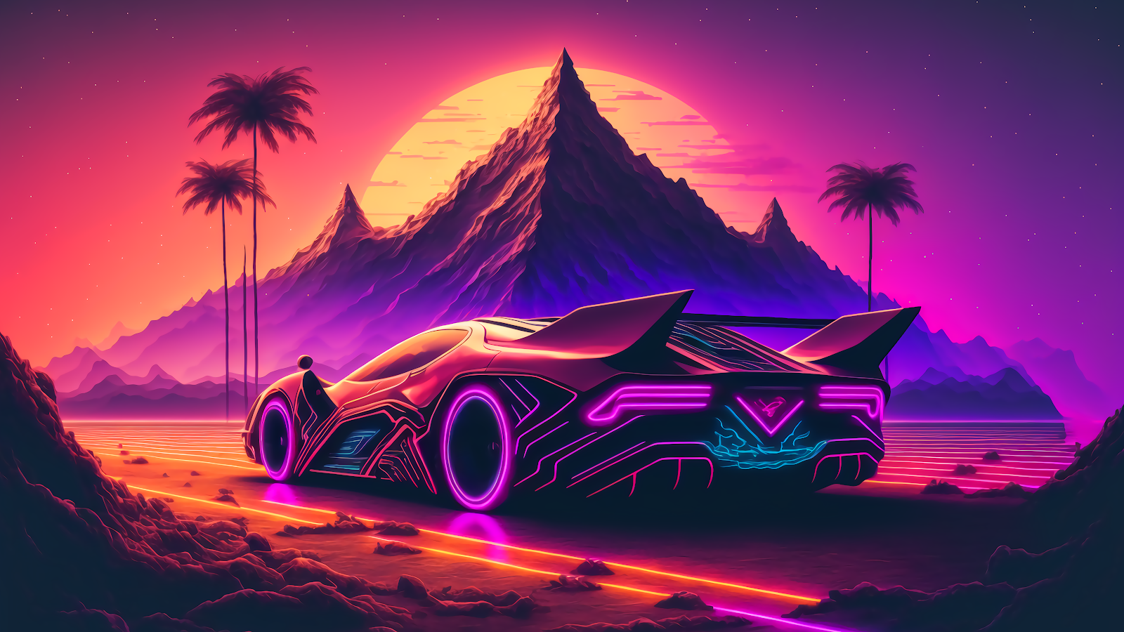 AI-generated Synthwave: \