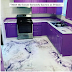 Real estate agent shares photograph of purple kitchen and the internet based local area is partitioned