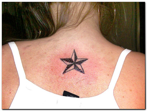 Bow Tattoo On Back Of Neck. ow tattoo on ack of neck.