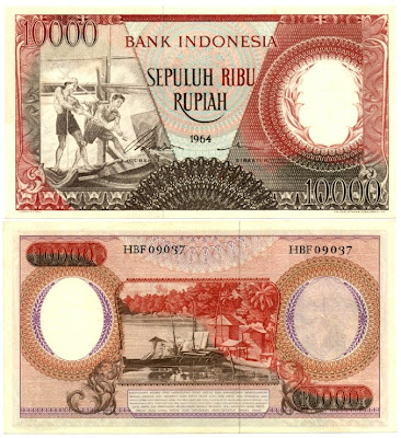  dicetak banyak sekali jenis uang kertas yang terdiri dari banyak sekali penggalan dari terkecil  1961 - 1964