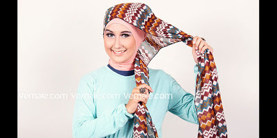 tutorial hijab pashmina tribal