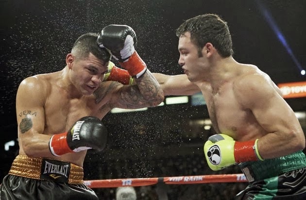 Pelea de box entre el mexicano Julio César Chávez Jr. y el estadounidense Brian Vera, desde Carson, California. 28 de septiembre de 2013 | Ximinia