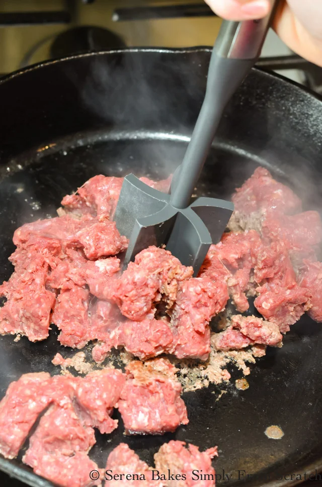 7 Layer Taco Dip Cook Beef With Seasonings.