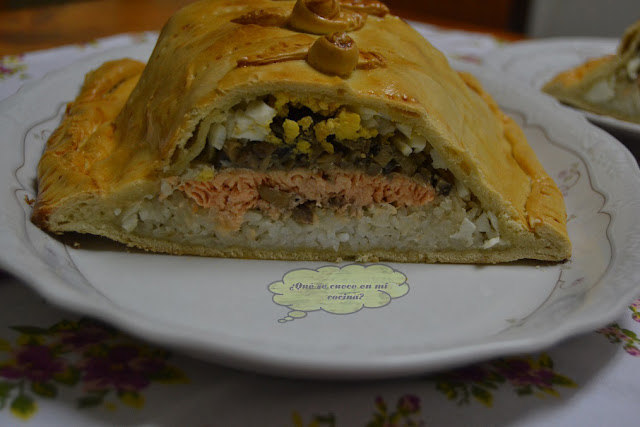 pastel ruso de salmón