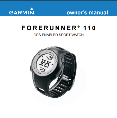 Garmin Forerunner 110 Manual