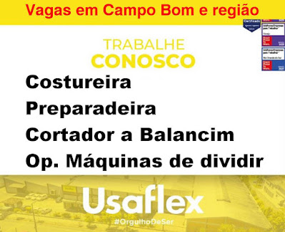 USaflex abre vagas para Costurerias, op. Máquinas e outros em Campo Bom