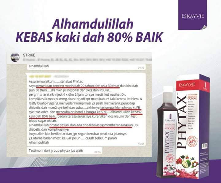 Jus PHYTAX ESKAYVIE minuman berkhasiat pencegah serangan 