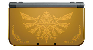 Hyrule Edition of the New Nintendo 3DS XL - it's golden with Hylian crest in the middle