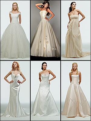 Here are some examples of Cinderella or ball gown wedding dress