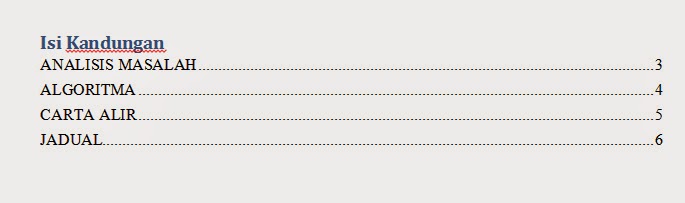 Macam Mana Nak Buat Isi Kandungan Atau Table Of Contents Di Microsoft Word