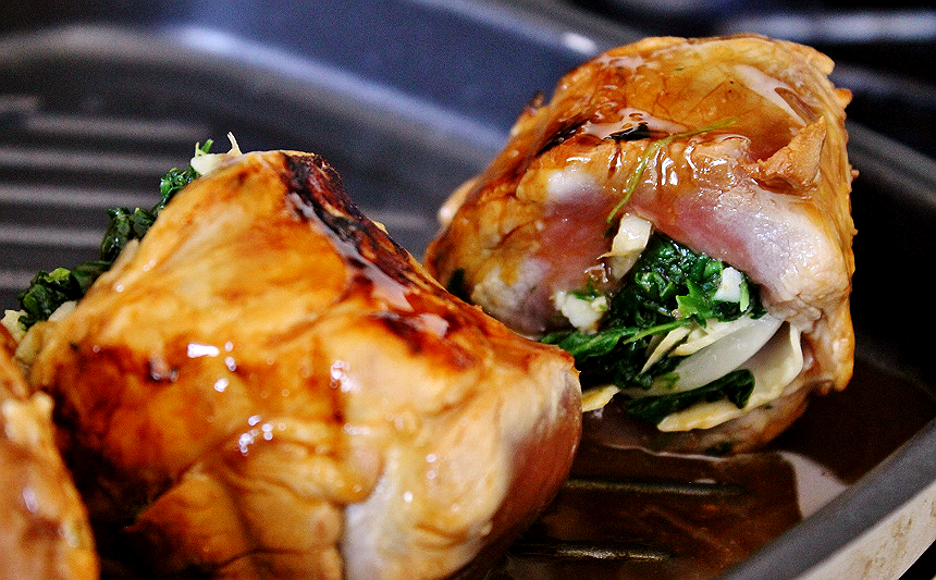 Pan Seared Shallot Stuffed Pork Fillet