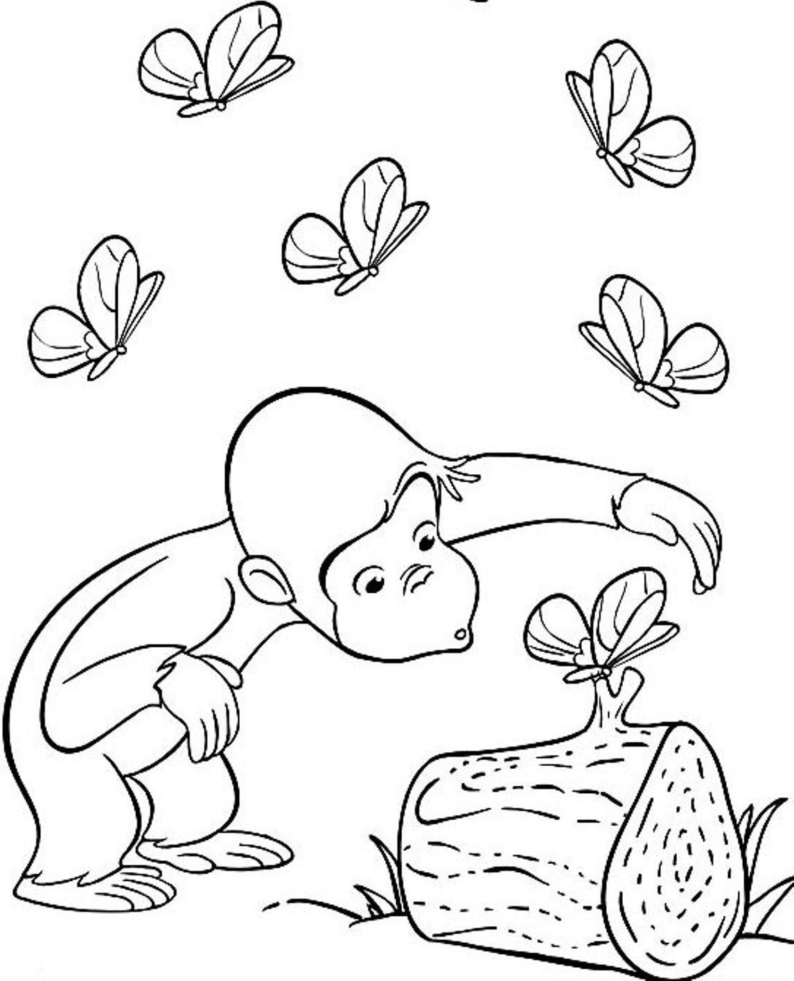 Mewarnai gambar tokoh kartun curious george si monyet 