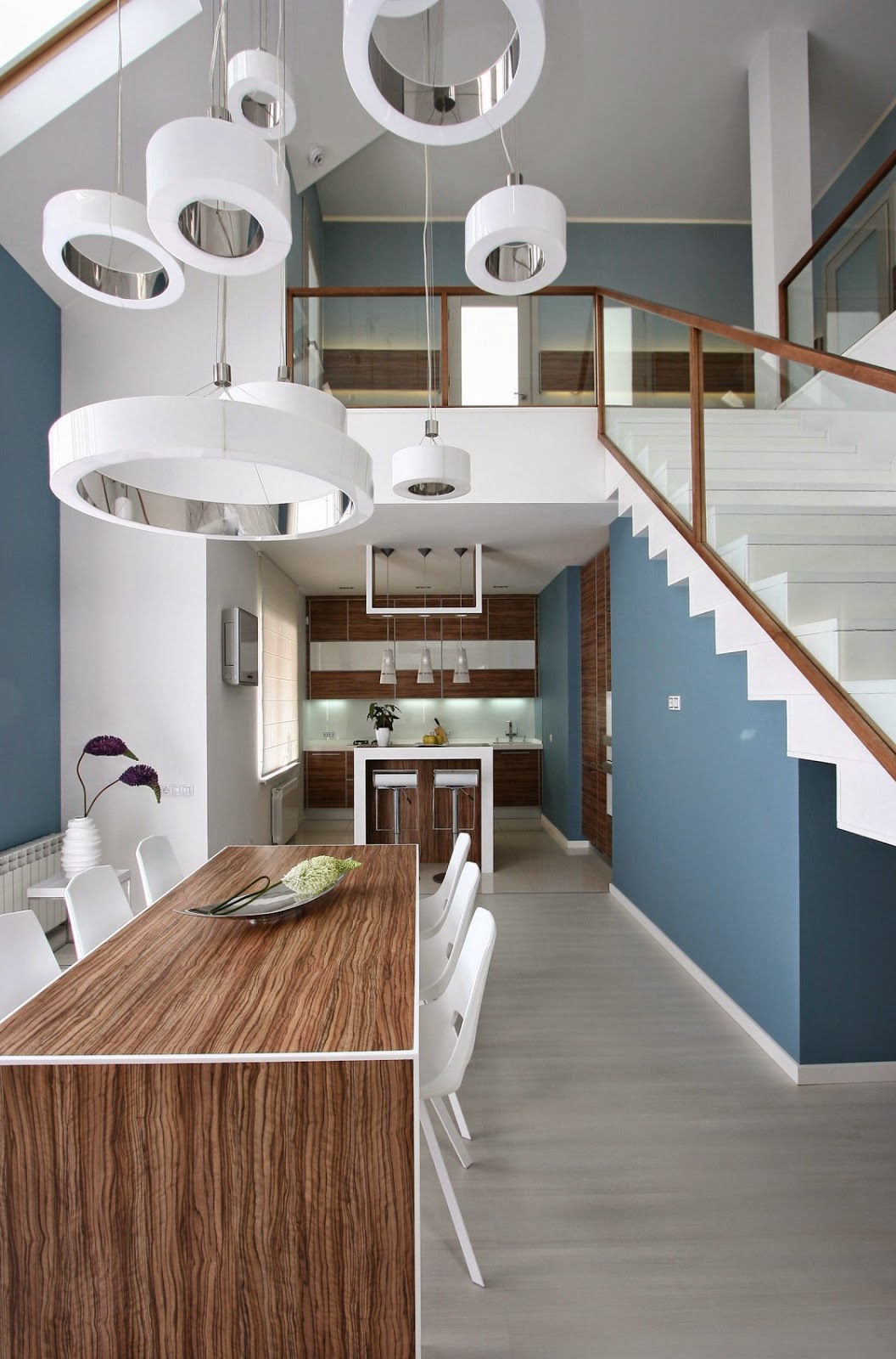 Design dining room and kitchen in the background Design dining room and kitchen in the background