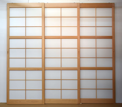 Beech closet shoji screens