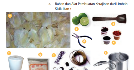 Hasil gambar untuk bahan pembuatan kerajinan limbah sisik ikan yaitu