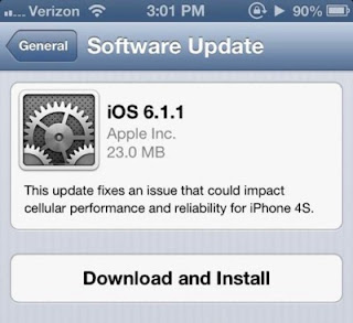 iPhone 4S Sudah Bisa Update iOS 6.1.1