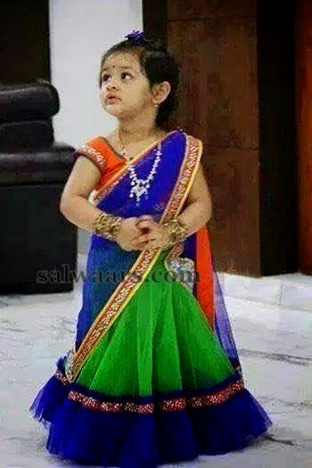 Adorable Kid in Half Saree – South India Fashion