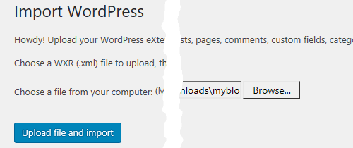 Import WordPress XML File