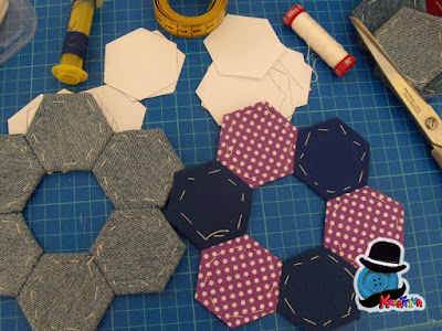 costruzione della cornice in patchwork