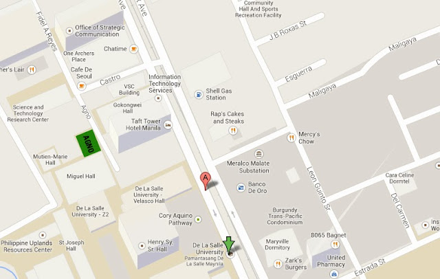 Map to Agno near De La Salle University