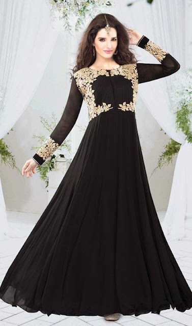 Latest Black Color Embroidered Salwar Suit