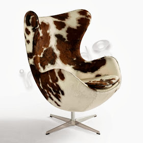 Sillón Egg tapizado piel de vaca, Arne Jacobsen.