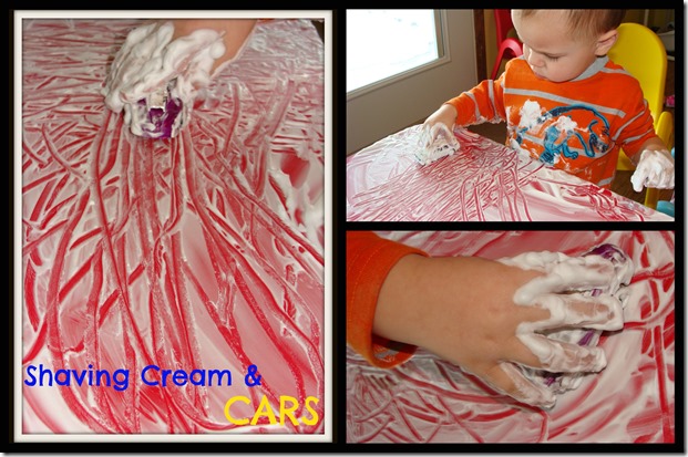 shaving cream and cars Collage