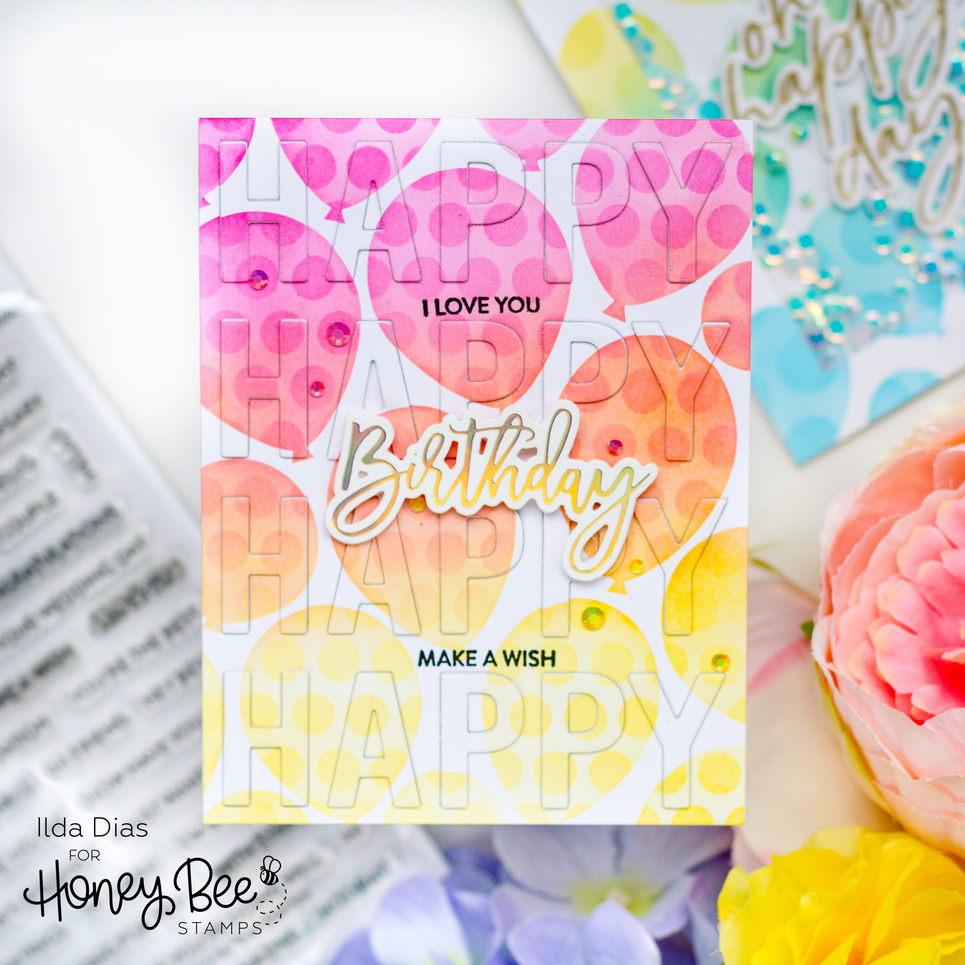 Honey Bee Stamps - Gem Stickers - Rainbow Birthday