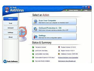  silahkan download antivirus terbaru PC Tools dari sini