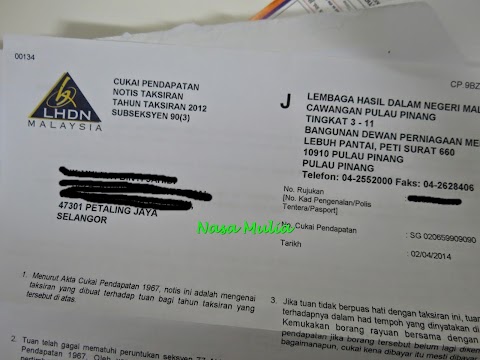 check no cukai pendapatan